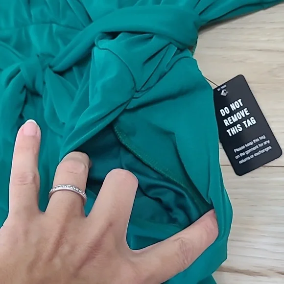 Express High Rise Green Jumpsuit Size XL/TG - Picture 4 of 9